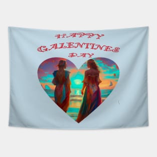 Galentines girls on the beach Tapestry