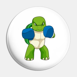 Turtle as Boxer with Boxing gloves Pin