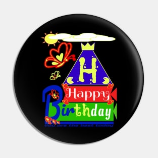 Happy Birthday Alphabet Letter (( H )) You are the best today Pin