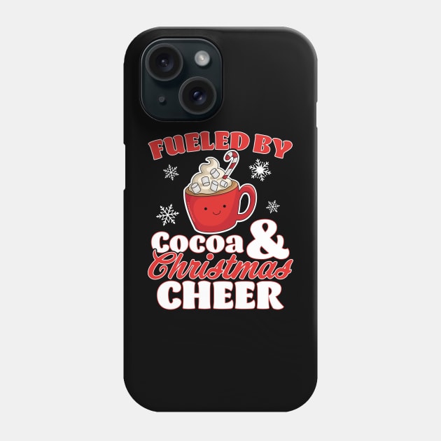 Fueled by Cocoa and Christmas Cheer Funny Hot Chocolate Xmas Phone Case by OrangeMonkeyArt