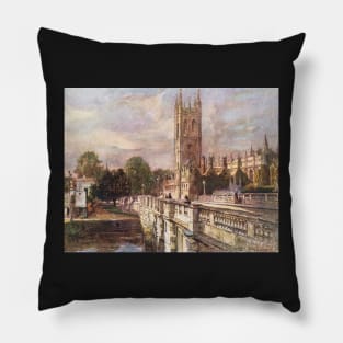 Magdalen tower & bridge, Oxford 1900s Pillow