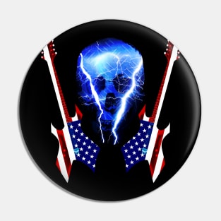 American Skull Guitar Pin