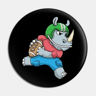 Rhino as Footballer with Football and Helmet Pin