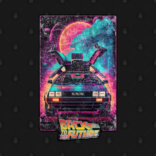 Back To The Future Delorean Vintage Modern by DeathAnarchy