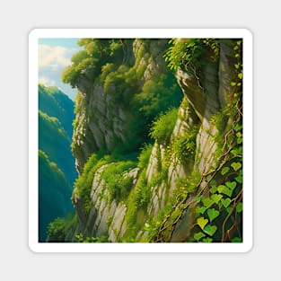 Vines along a sea cliff Magnet