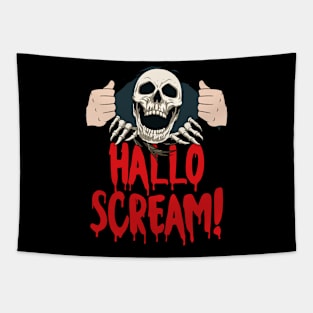 Scary Halloween Skeleton Skull Head Horror Trick Or Treat Tapestry