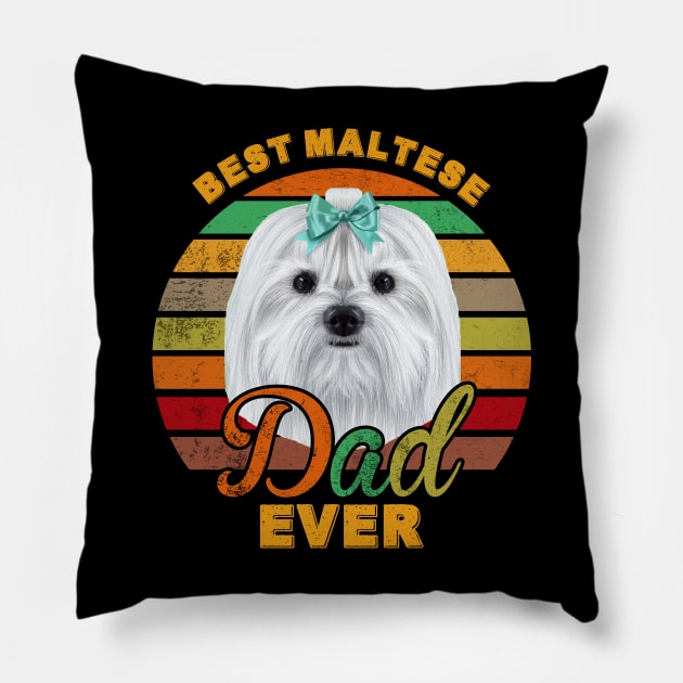 Best Maltese Dad Ever Pillow by franzaled