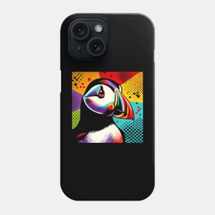 Vivid Puffin Pop Art Tee - Seabird Style Statement Phone Case