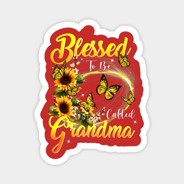 Blessed to be called Grandma Sunflower Lovers Magnet by Foshaylavona.Artwork