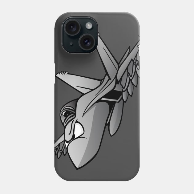 Military Fighter Attack Jet Airplane Cartoon Phone Case by hobrath
