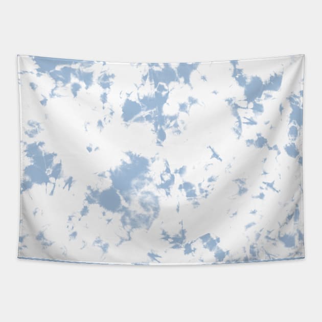 Sky Blue and white Storm - Tie-Dye Shibori Texture Tapestry by marufemia