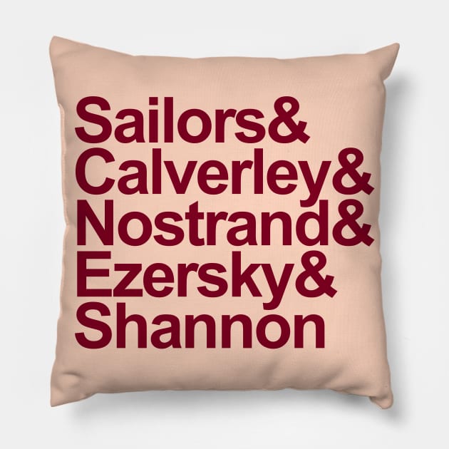 1947-48 Providence Steamrollers List, Burgundy Pillow by Niemand