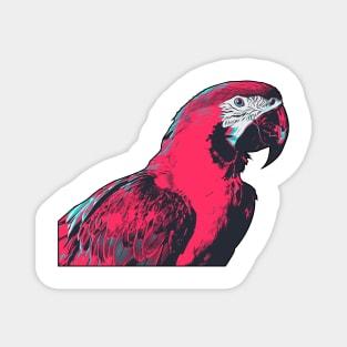 Macaw Parrot Illustration Vibrant Colors Magnet