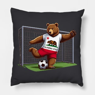 California Bear Soccer Player Pillow