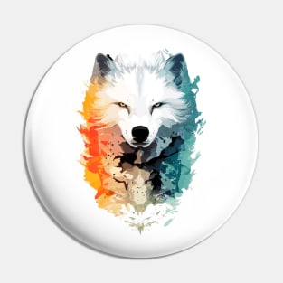 Wolf Wild Nature Animal Colors Art Paint Pin
