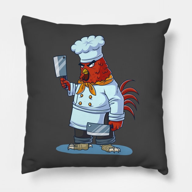 Chicken Chef Pillow by rudypagnel