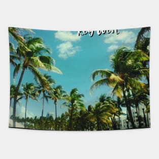 Beautiful photography of Key West Florida blue sky palm tree landscape USA nature lovers Tapestry