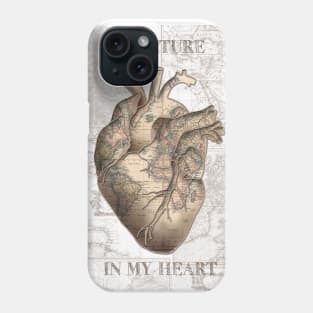 world map heart Phone Case