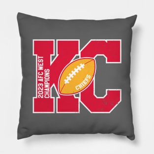 Big Bold Kansas City Chiefs 2023 AFC West Champs Pillow