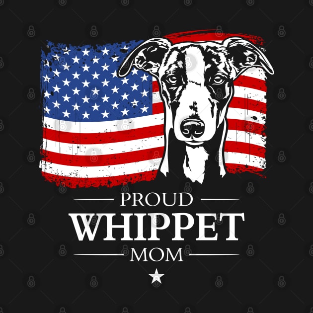 Proud Whippet Mom American Flag patriotic dog by wilsigns