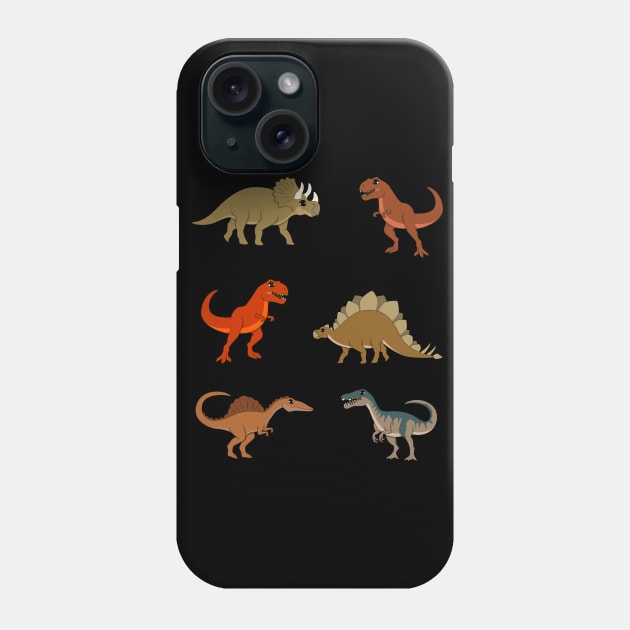 Different Types Of Dinosaurs Phone Case by FullOnNostalgia