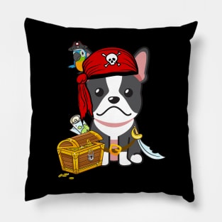 Funny french bulldog is a pirate Pillow