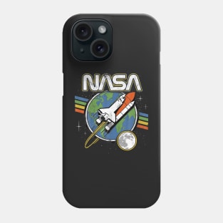 NASA Blast Off Retro Rainbow Stripes Graphic Phone Case