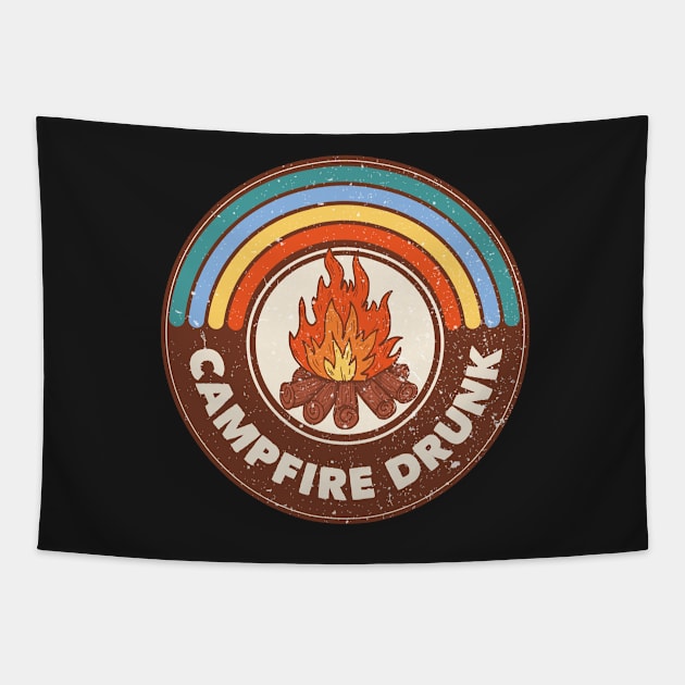 Campfire Drunk Funny Camping Hiking Backpack Drinking Campsite Tapestry by markz66