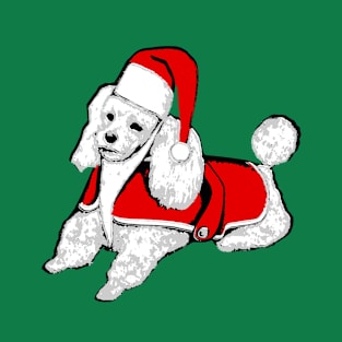 christmas santa claus poodle dog T-Shirt