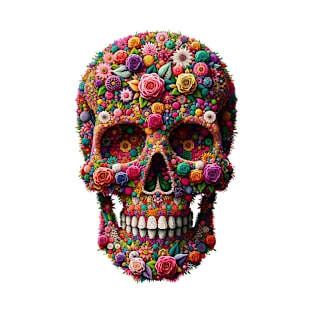 Skull Made From Flowers T-Shirt