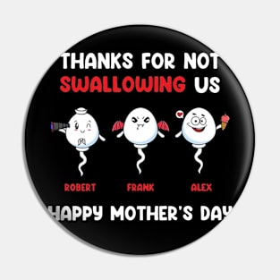 Thanks For Not Swallowing Us Happy Mother's Day Pin