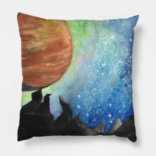 Watercolour space scene 20/10/23 Pillow