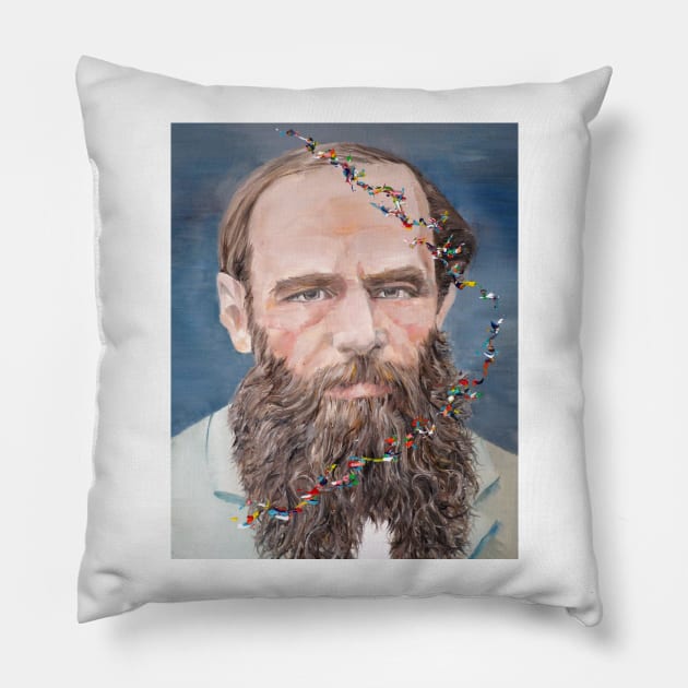 FYODOR DOSTOYEVSKY - oil portrait Pillow by lautir