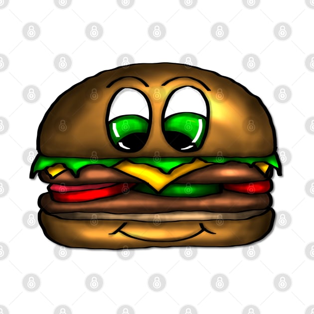 Cute Hamburger/ Burger with face by emyzingdesignz