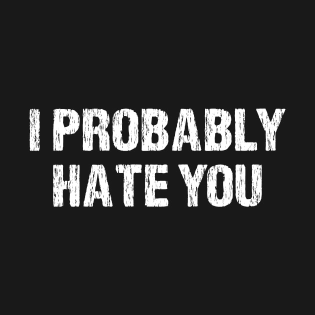 I Probably Hate You Funny Sarcasm by HayesHanna3bE2e