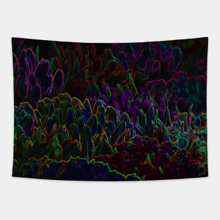 Black Panther Art - Flower Bouquet with Glowing Edges 23 Tapestry