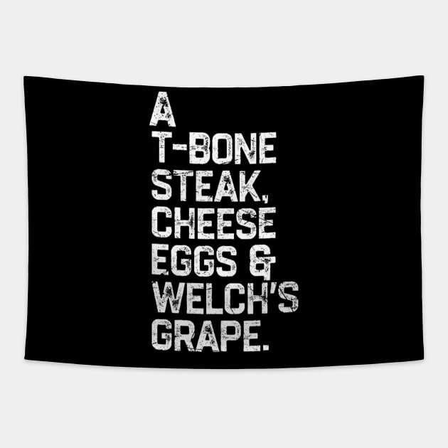 Guest Check A T-Bone Steak, Cheese Eggs, Welch's Grape Tapestry by misuwaoda