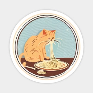 Cat Slurpin' Spaghetti Magnet