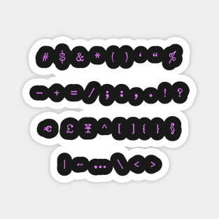 Pink Typewriter Symbols Magnet