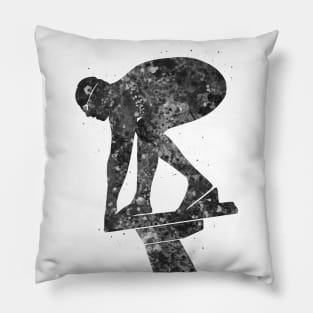 Swimmer male black and white Pillow