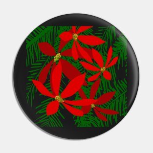 Poinsettias and Palms Pin