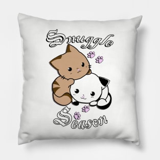 Cute Cat Cubs Adorable Kittens & Quote Winter Babies Snuggle Season Gift Pillow