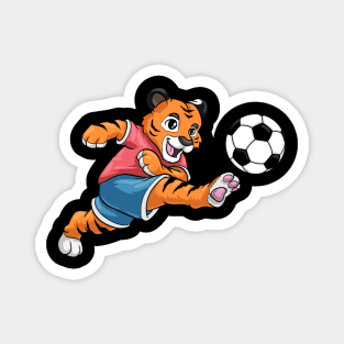 Tiger as soccer player with soccer ball Magnet