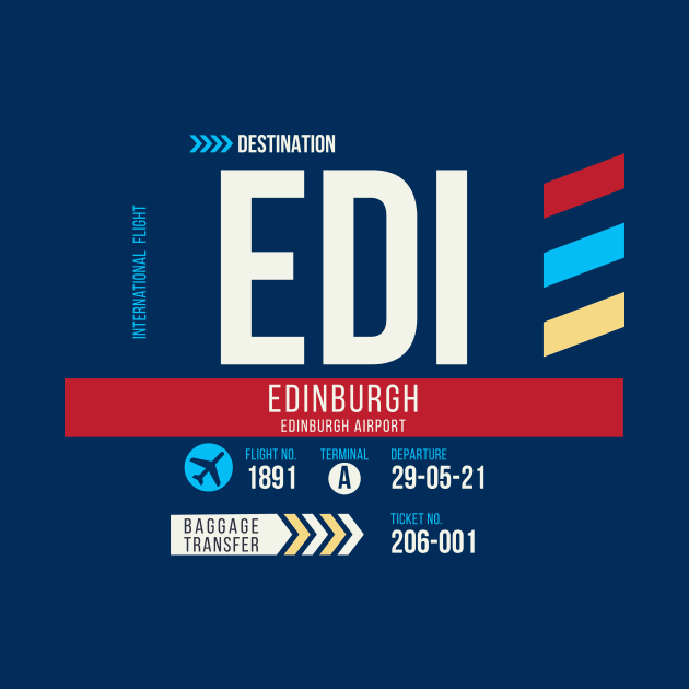 Edinburgh (EDI) Airport Code Baggage Tag C by SLAG_Creative