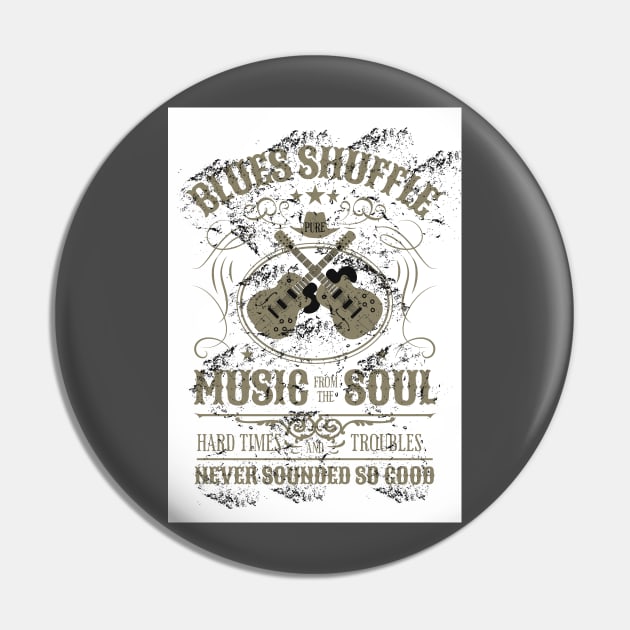 Blues Music from the Soul - Guitar Pin by Oldetimemercan