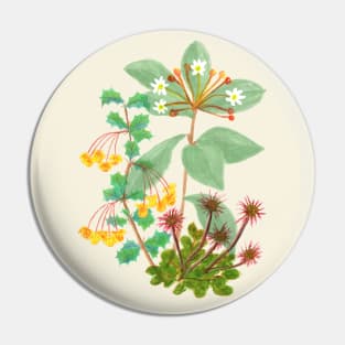 Wildflower bouquet painted illustration Pin