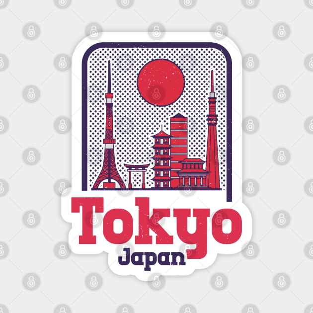 Tokyo Japan Vintage Magnet by Issho Ni