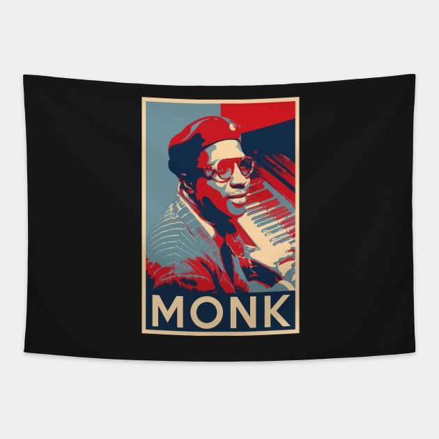 Thelonious Monk Hope Poster - Sizes of Jazz History Tapestry by Quentin1984