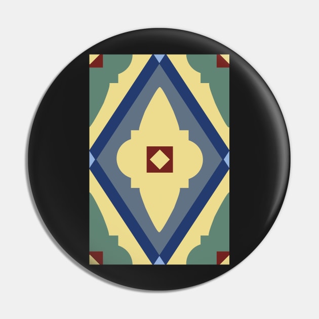 Abstract geometric diamond pattern yellow, green and blue Pin by colorofmagic