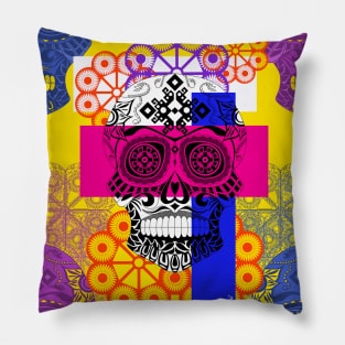 mexican catrina of the day of the dead magnificent folk art Pillow